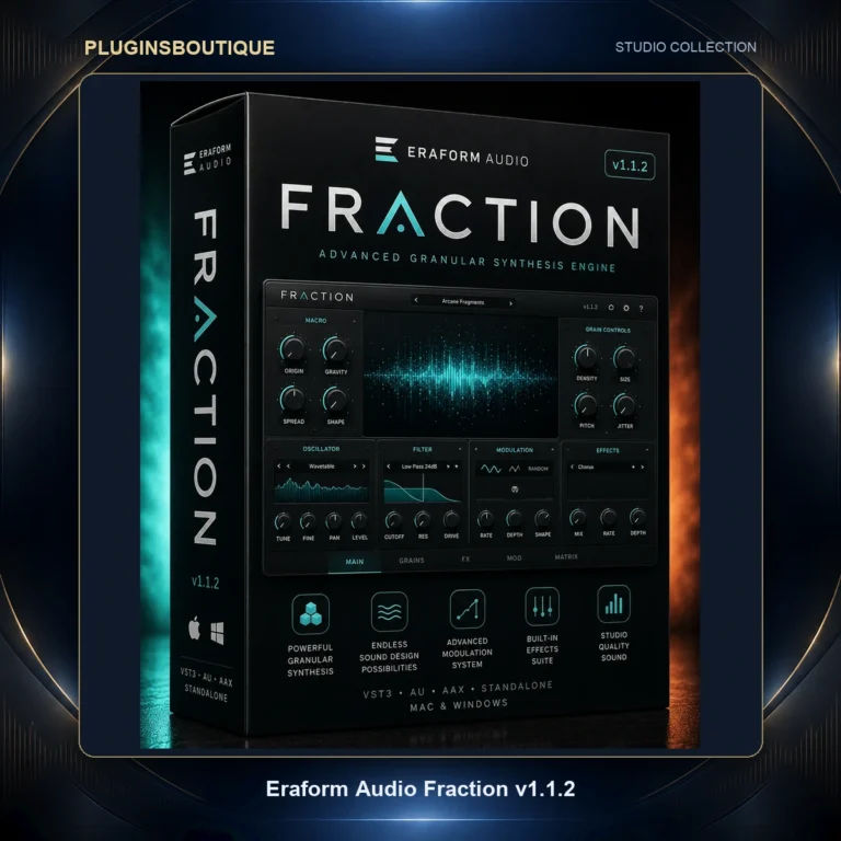 Eraform Audio Fraction v1.1.2 – Multisample Analog Synth Plugin + Factory Content Mac & Windows
