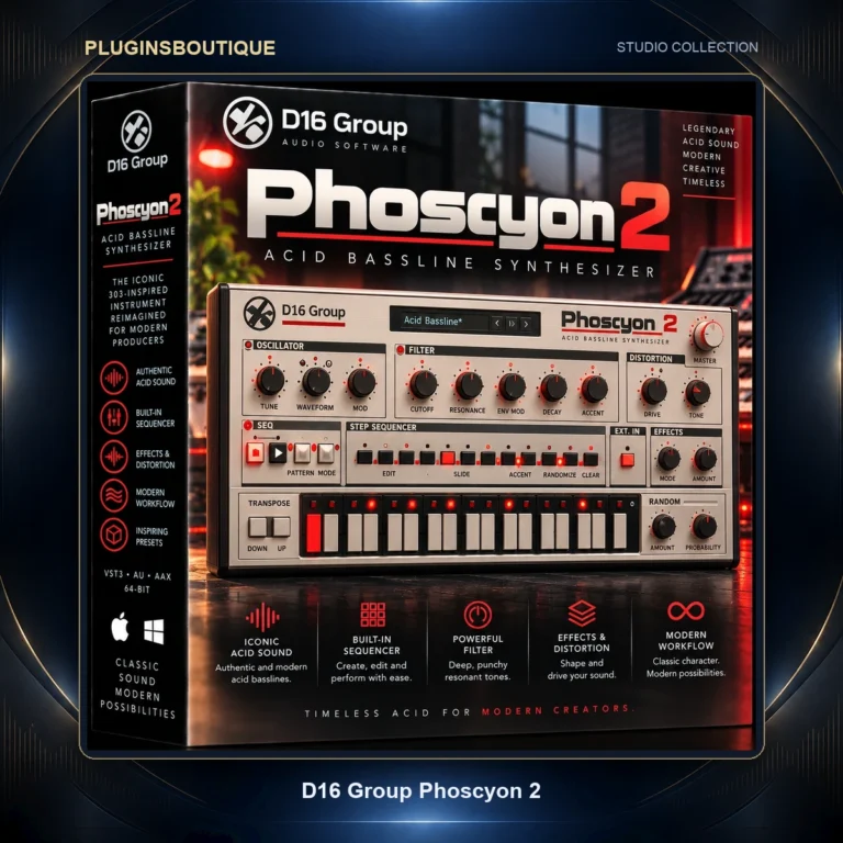 D16 Group Phoscyon 2 – Advanced 303 Acid Bassline Synthesizer